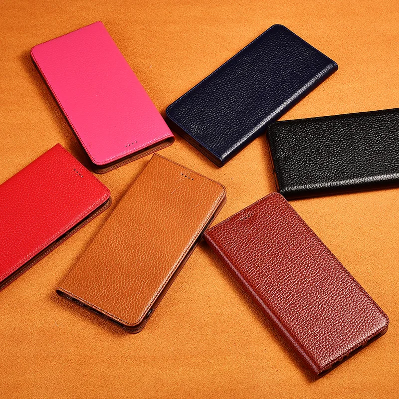 

Lychee Pttern Genuine Leather Case For LG K30 V35 K50 K40S V50 V40 V30 V20 Q60 V50S Thinq Luxury Magnetic Flip Cover Phone Cases