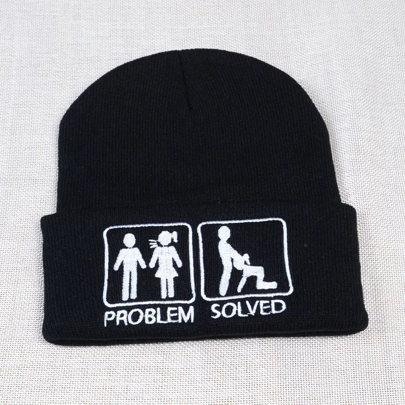 

PROBLEM SOLVED Knitted Cap Men Women Hip Hop Warm Winter cotton Men Gorras Hats Warm Ski Beanies