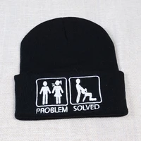 problem solved knitted cap men women hip hop warm winter cotton men gorras hats warm ski beanies