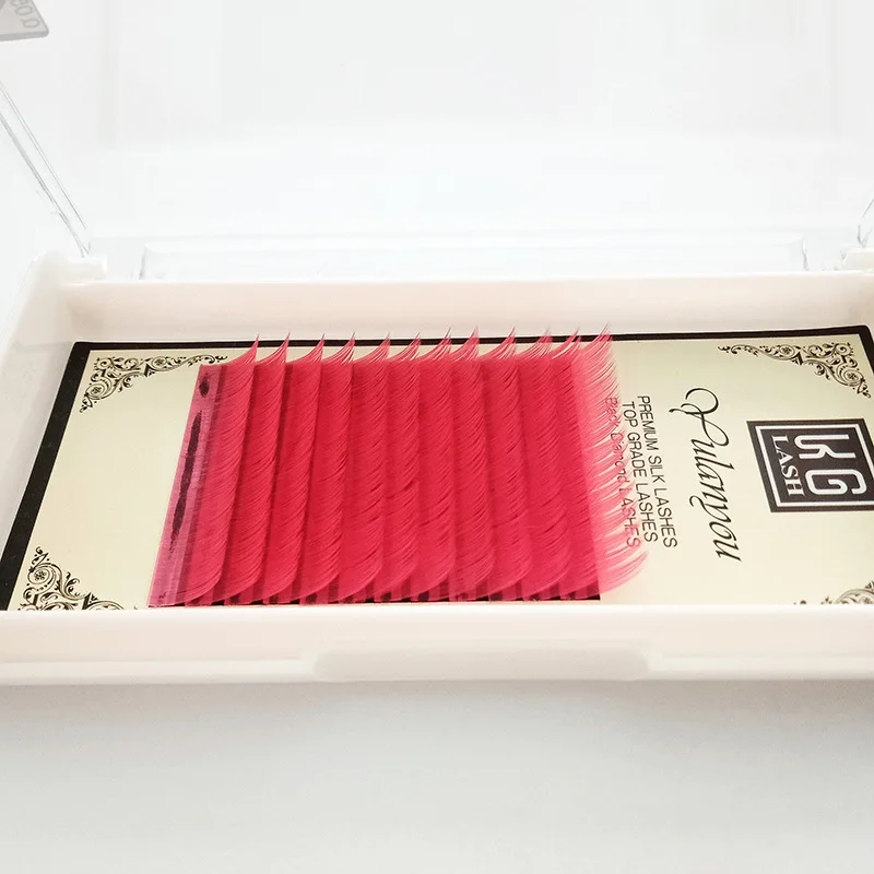 Накладные ресницы GLAMLASH из искусственной норки Премиум зеленые и красные