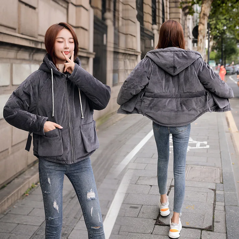 Новое поступление бархатная хлопковая куртка короткий пуховик маленькая зимняя