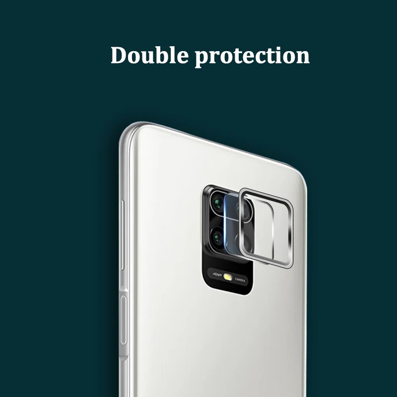 Защитное кольцо для объектива камеры + закаленное стекло Xiaomi Redmi Note 9s 9 Pro Max