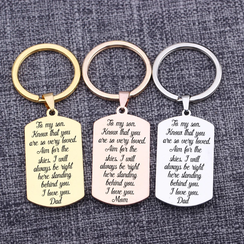 Подарок моему сыну от папы мамы Брелоки ювелирные изделия Кулоны военные бирки