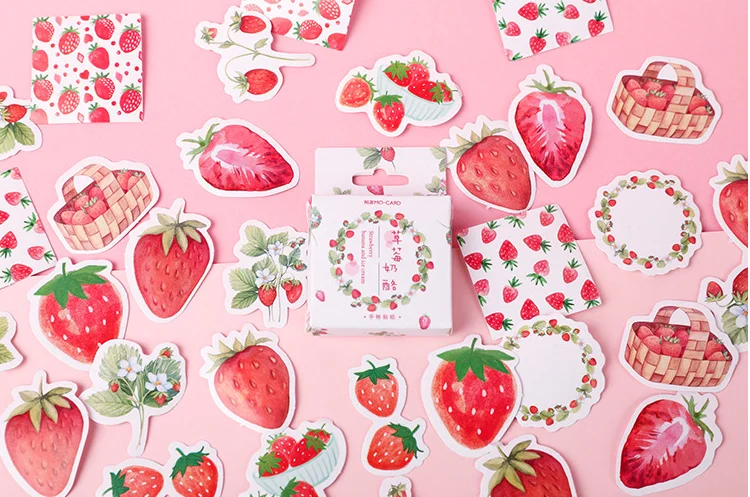 

Happy strawberry decorative sticker(1pack=45pieces)