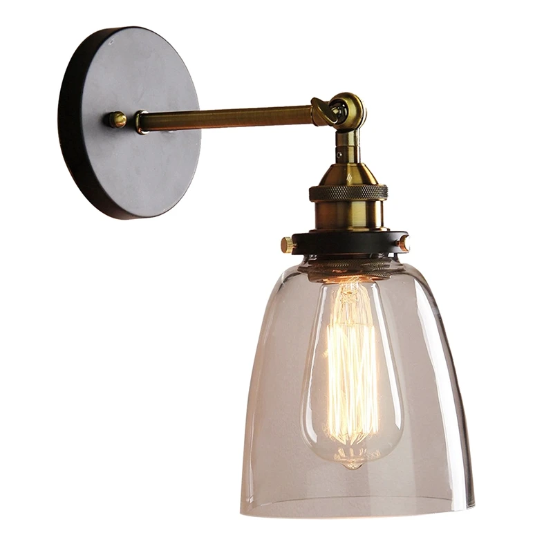 Промышленный светильник Эдисона 1 стеклянный абажур настенный для дома спальни