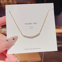 korean version of the new zircon geometric titanium steel necklace female temperament simple clavicle chain trend party jewelry