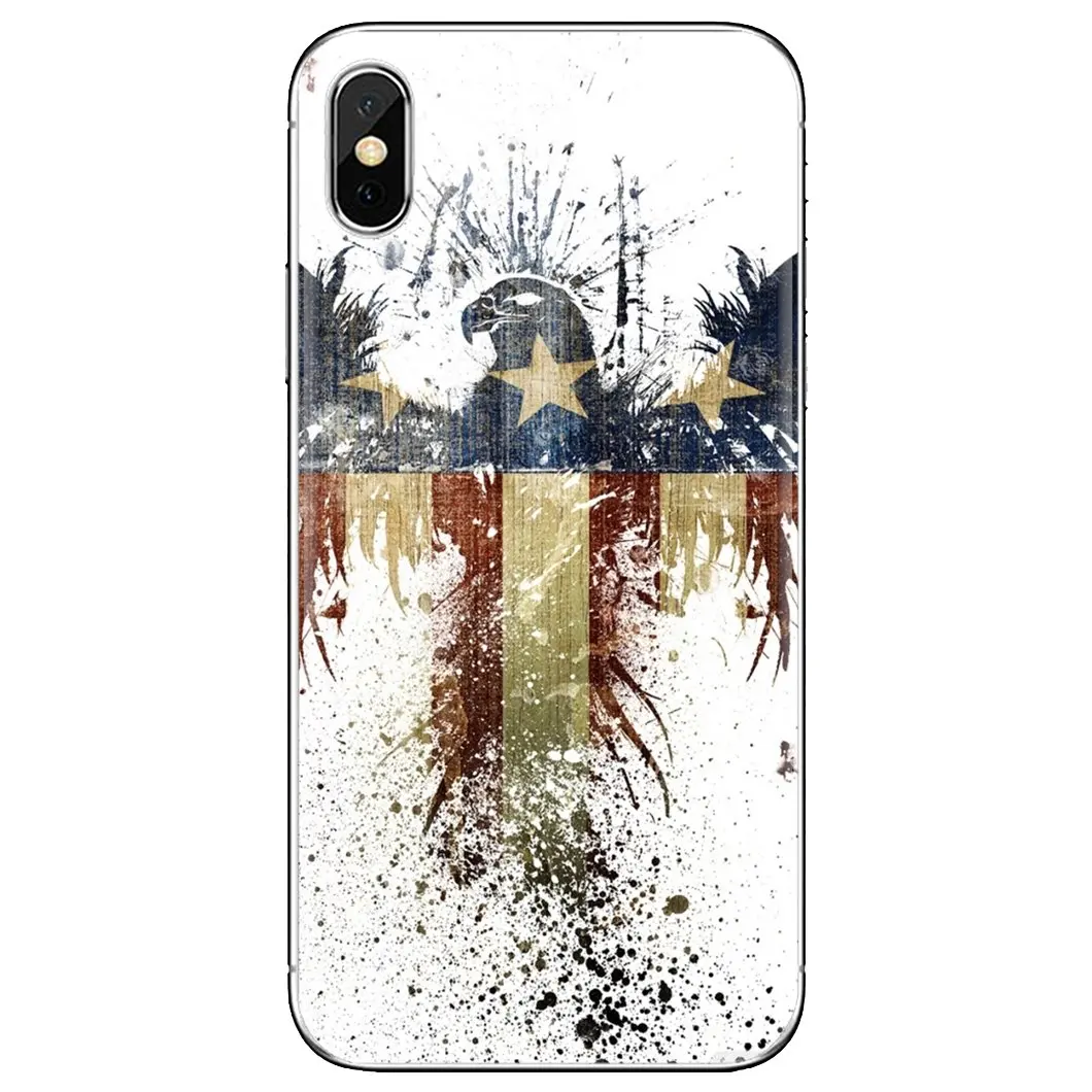 Мягкий чехол из ТПУ для Huawei P7 P8 P9 P10 P20 P30 P40 Lite Plus Pro 2015 2016 2017 Mini с американским орлом |