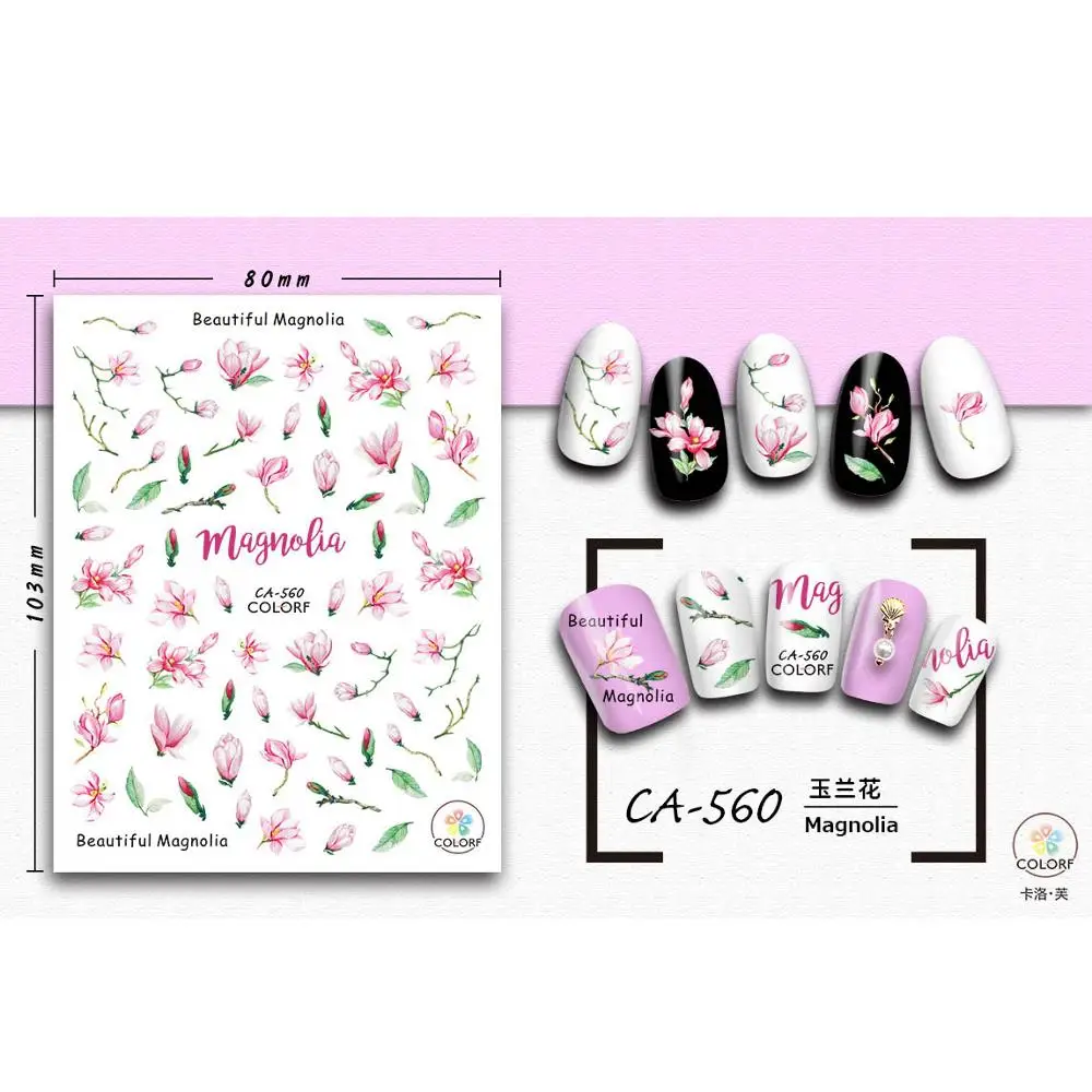 

UPRETTEGO SUPER THIN SELF ADHESIVE 3D NAIL ART NAIL SLIDER STICKER FLOWER PLANT LEAF ROSE LETTER ALPHABET PHRASE CA557-566