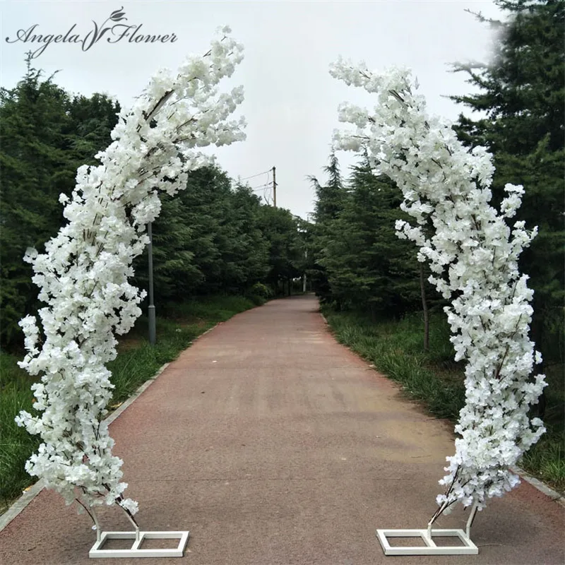 

2.5M artificial cherry blossom arch door road lead moon arch flower cherry arches shelf square decor for party wedding backdrop