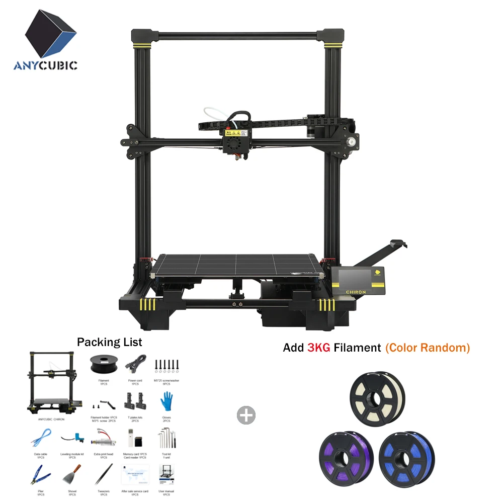 Anycubic Chiron 3d принтер размера плюс TFT автоматический Выравнивающий экструдер двойной Impressora 3d принтер Набор DIY гаджет 3d Друкер