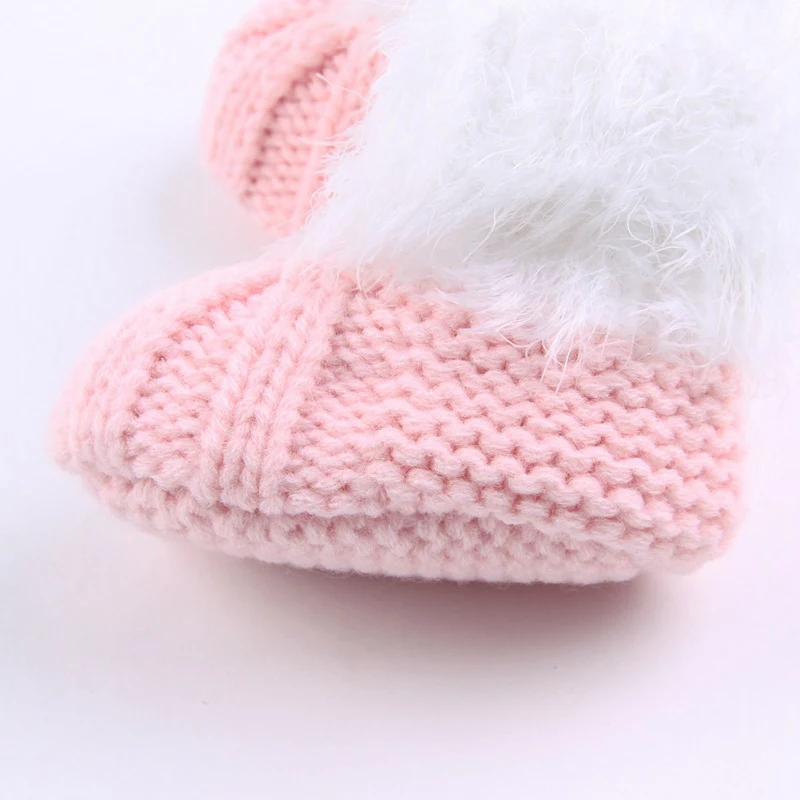 

Toddler Winter Baby Boots Toddler Crib Shoes Infant Boys Girls Solid Print Knitted Shoes Winter Soft Warm Baby Booties 0-24/M