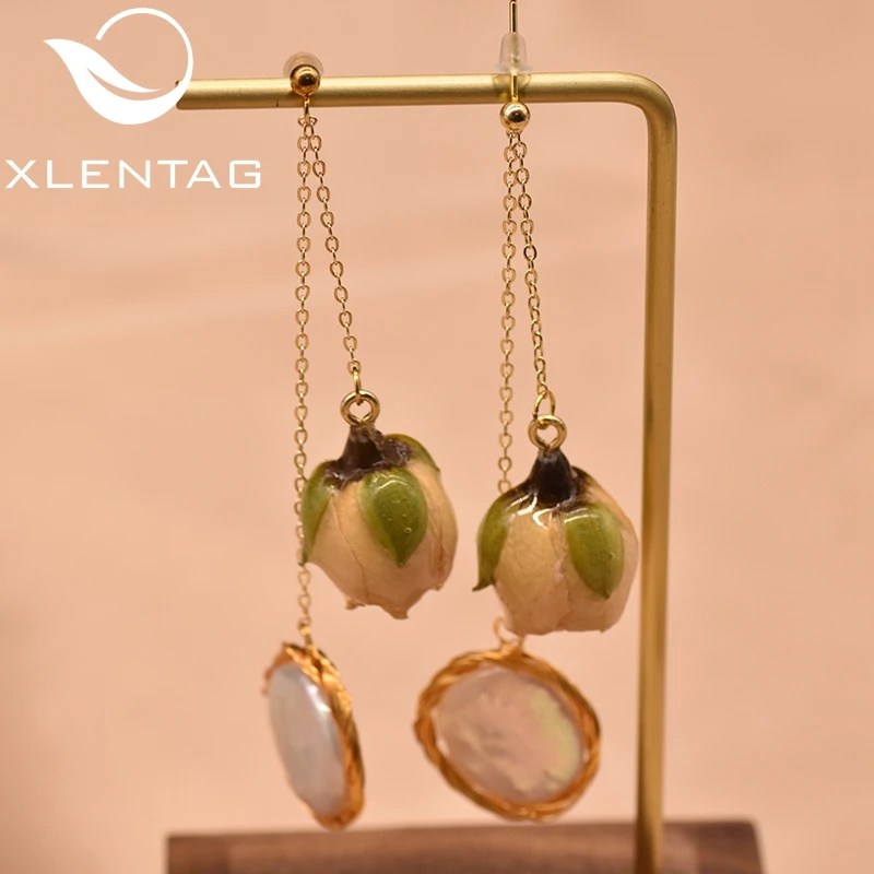 XlentAg серьги подвески с пресноводным круглым барочным жемчугом Ювелирные изделия