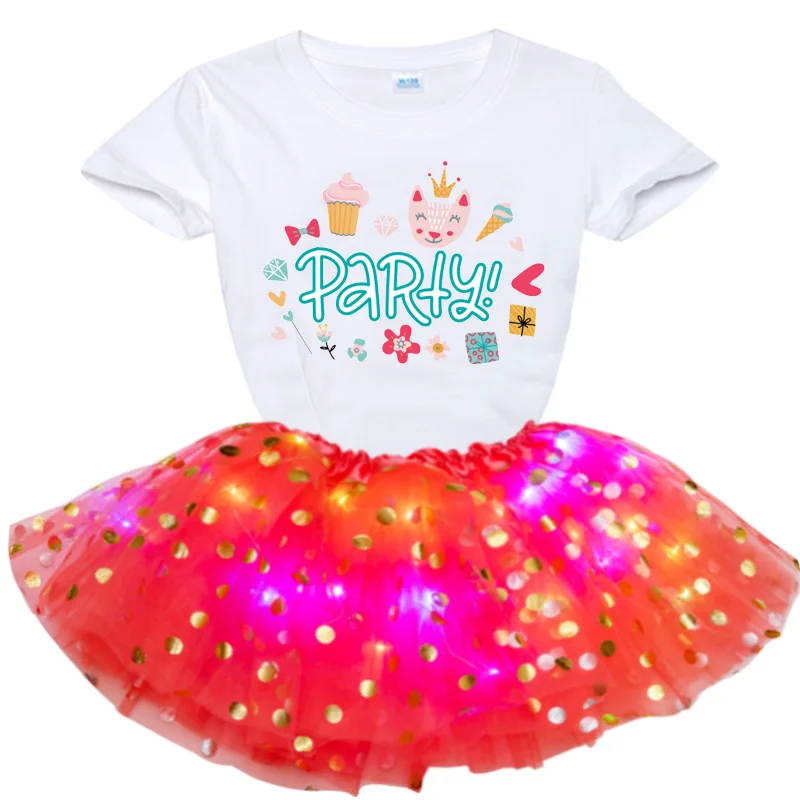 

New Tutu Skirt Baby Girl Skirts 2T-8T Princess Mini Pettiskirt Party Dance Rainbow Tulle Skirts Girls Clothes Children Clothing