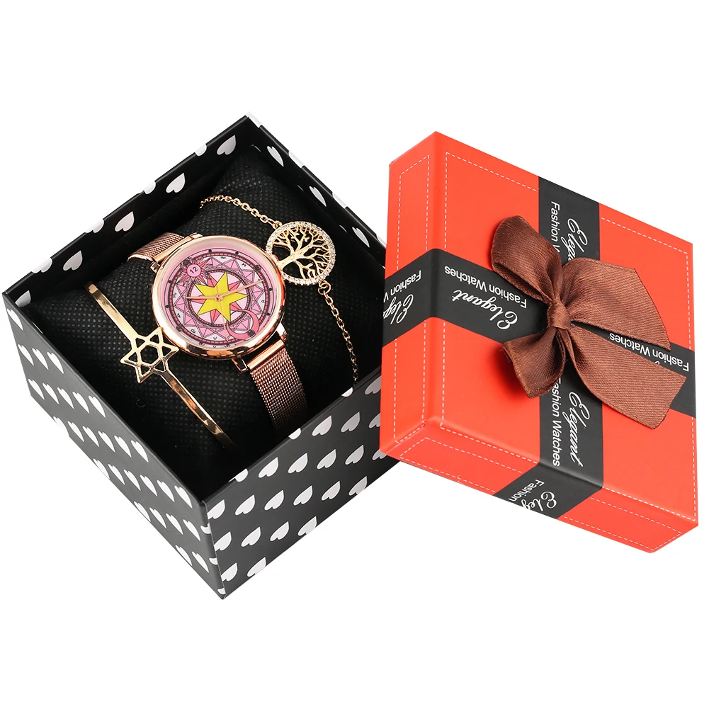 

Набор браслетов, розовое золото, открытый манжет, гексаграмма, кулон, браслет для женщин, женский кристалл, дерево жизни, круглые браслеты, р...