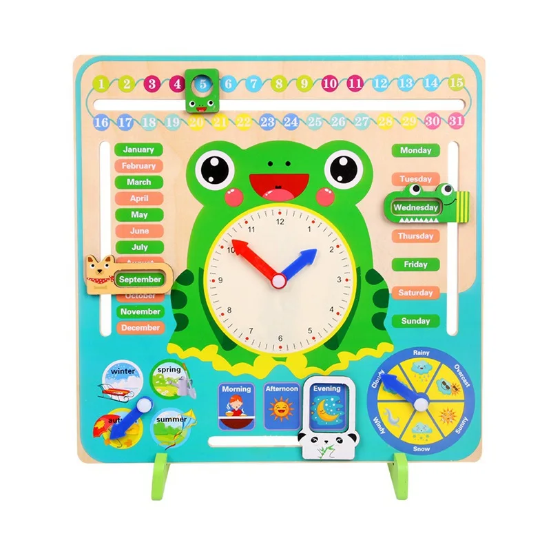 

English Calendar Clock Children's Early Education Toys Children's Time Cognitive English Enlightenment Toys for Children