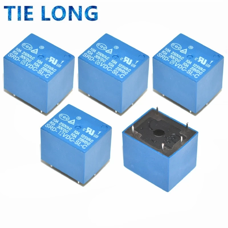 10 шт. реле SRD-03VDC-SL-C SRD-05VDC-SL-C SRD-06VDC-SL-C SRD-09VDC-SL-C SRD-12VDC-SL-C 3V 5V 6V 9V 12V 24V 48V 10A 250VAC 5PIN |