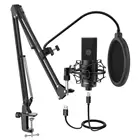 Конденсаторный ПК микрофон FIFINE, USB, с регулируемым настольным микрофоном, с ударным креплением для студийной записи, вокала, голоса на YouTube