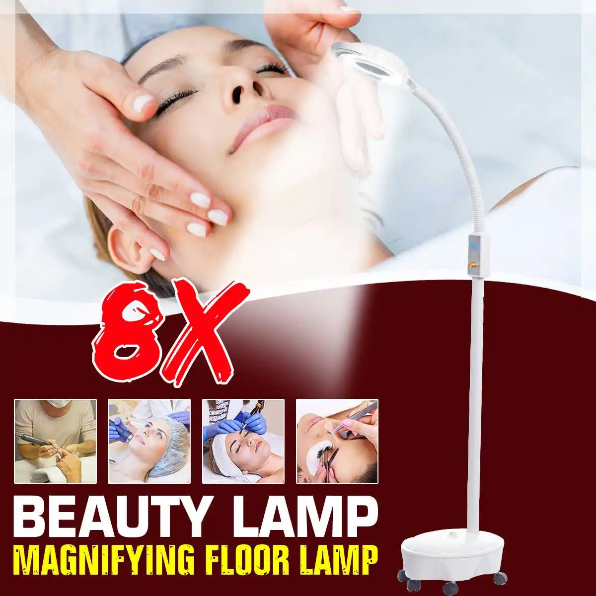 Pro 8X диоптрий Красота лица светильник 120 светодиодный увеличительное Напольная