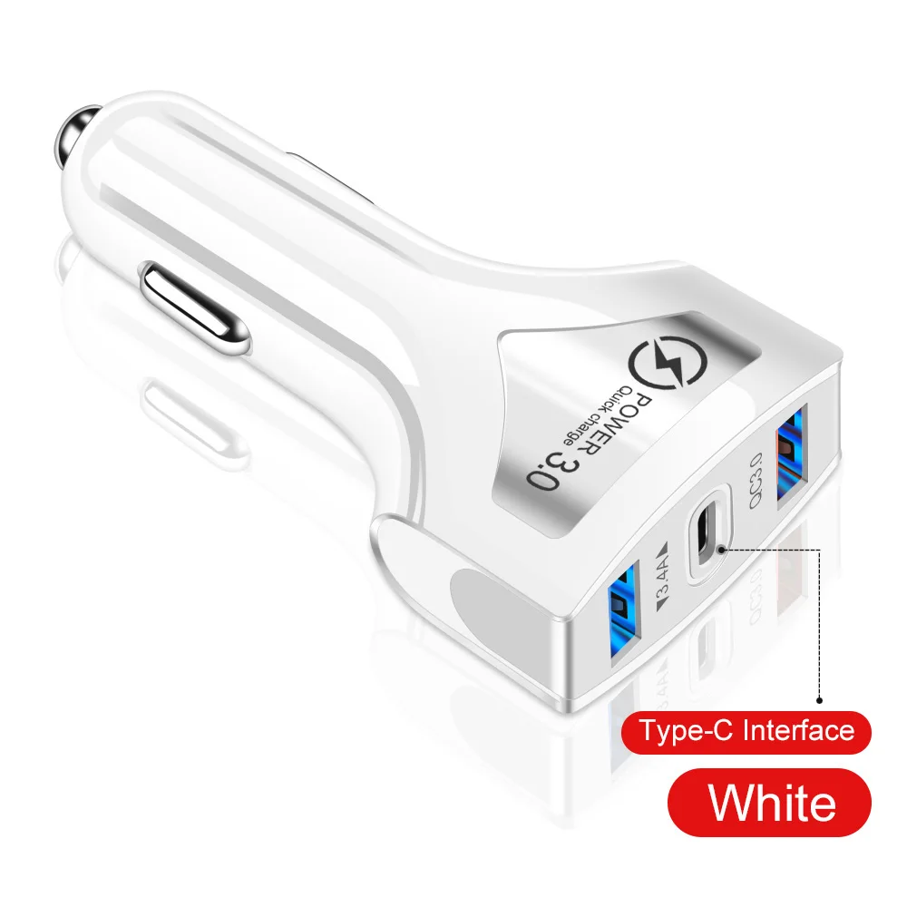 Type C QC3.0 Charge Suhach Quick Charge 3,0 USB Автомобильное зарядное устройство для Xiaomi Mi 9 huawei P30 Pro QC3.0 QC 3A быстрая PD автомобильное зарядное устройство для телефона - Тип штекера: Type C QC3.0 Charge