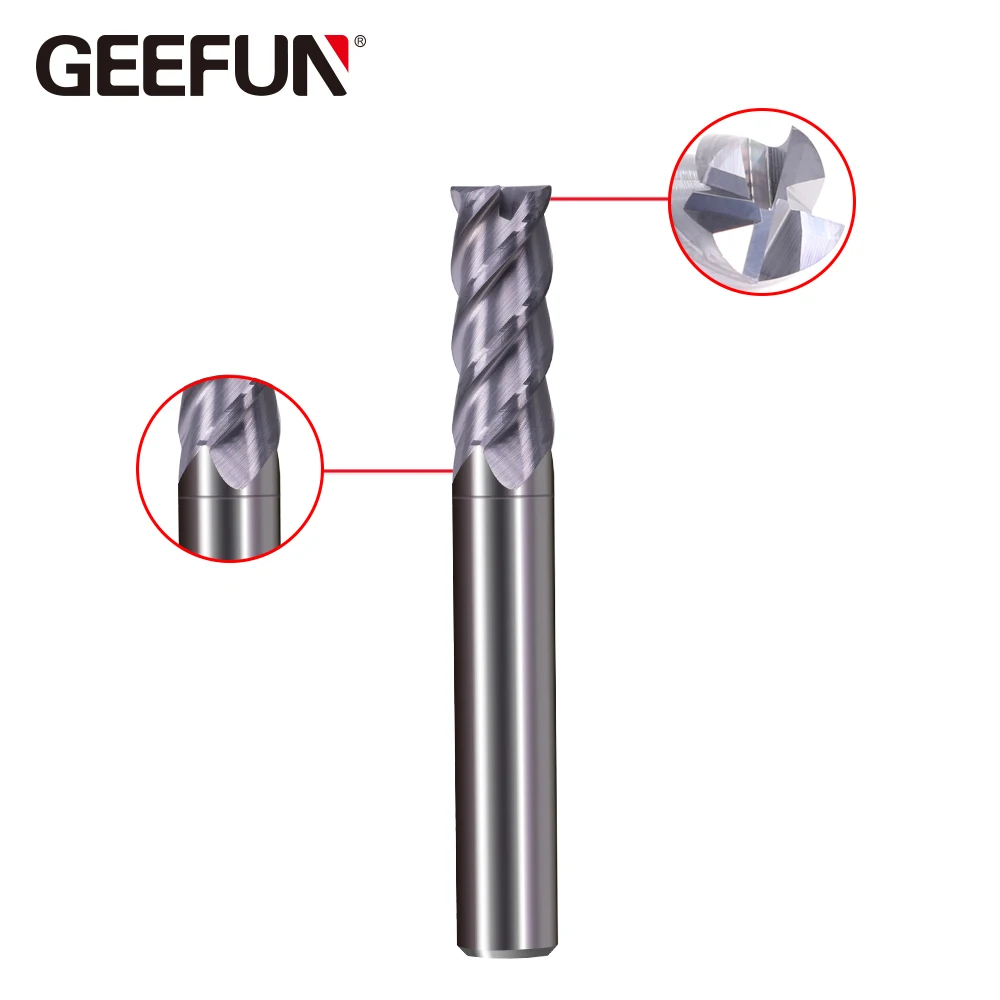 JF GES 5*13*5*50*4T твердосплавные 4 канавки торцевые фрезы с прямым хвостовиком фреза HRC70