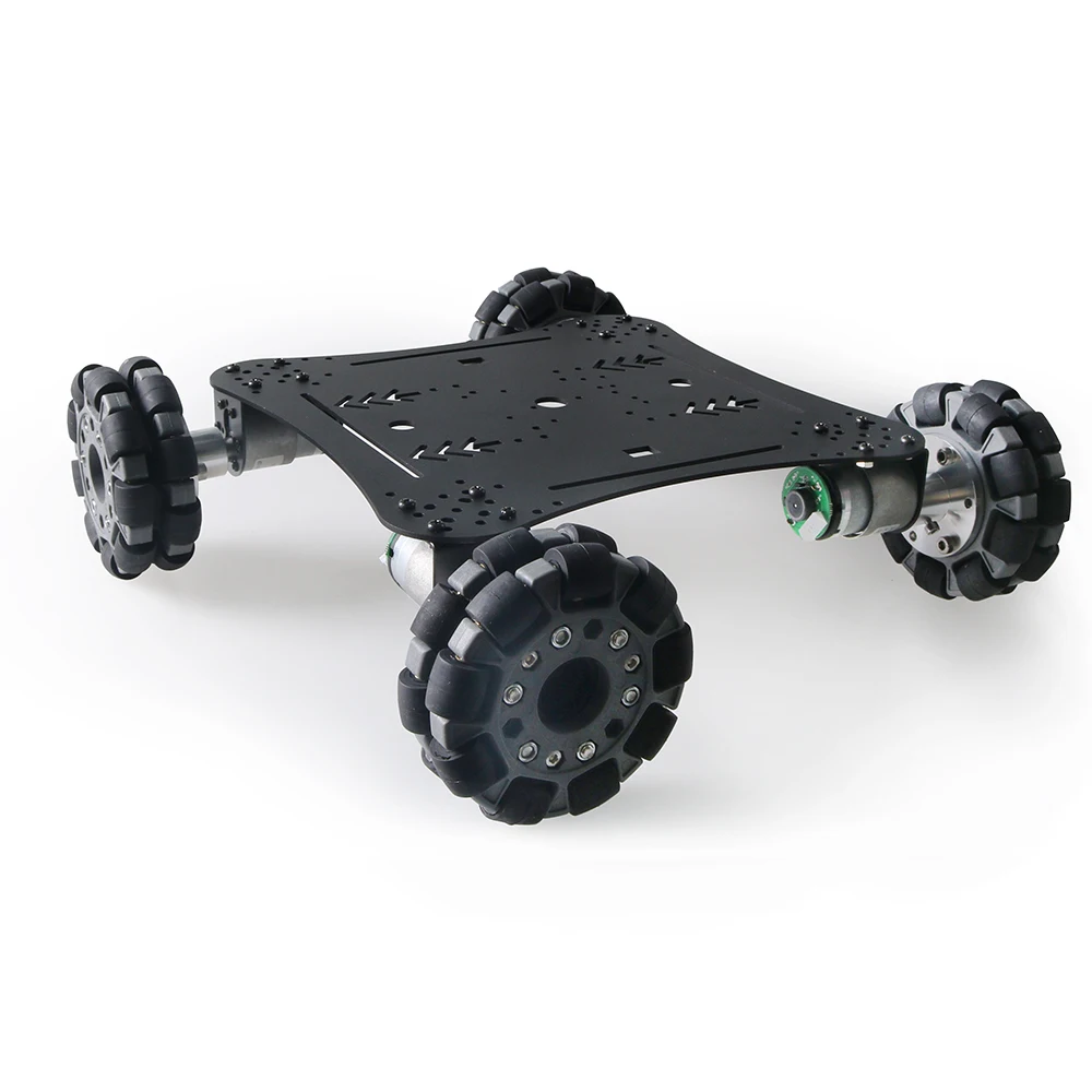 MC800 Black Aluminum Alloy Chassis Car 100mm Mecanum Wheel+High Torque 37 Motor 360 Degree Unimpeded Smooth and Free Rotation | Игрушки и