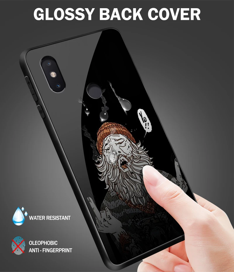 Чехол из закаленного стекла для Xiaomi 5X6X8 9 SE A1 A2 Lite для Redmi Note 4x 5A 6 7 Pro Prime жесткий бампер с глубокой мягкой печатью Coques