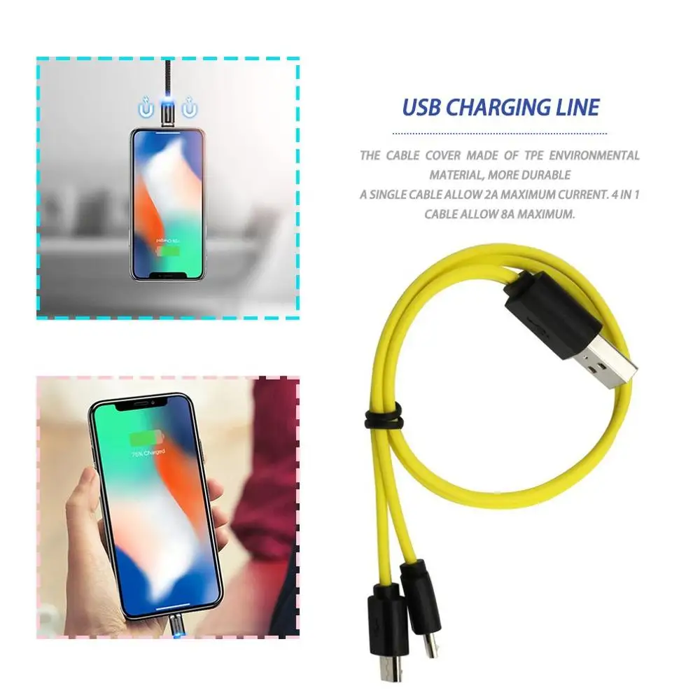 Универсальный Один перетащите 2/3/4 Micro USB зарядная Кабельная линия для