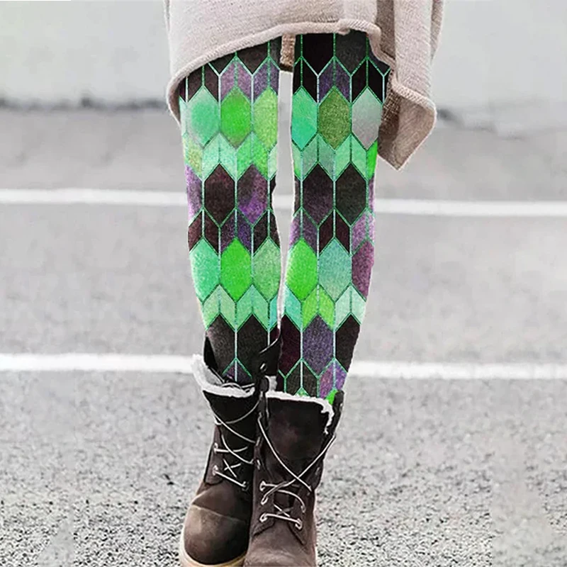 

2021 Spring Casual Geometric print Pencil leggings