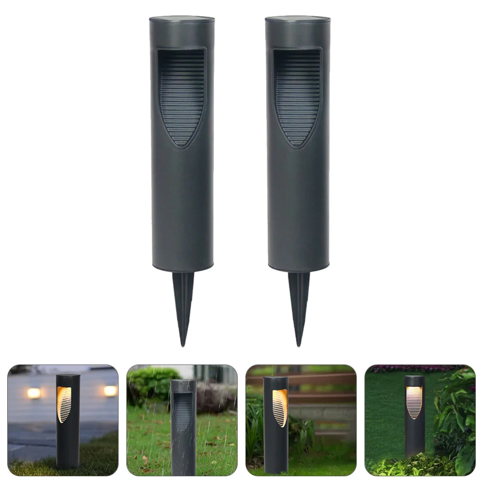 

2pcs Solar Powered Outdoor Lawn Stick Lamps Led Garden Project Lamps (Black)
