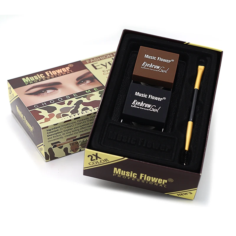 Music Flower чёрный коричневый карандаш для бровей крем с двухсторонний инструмент