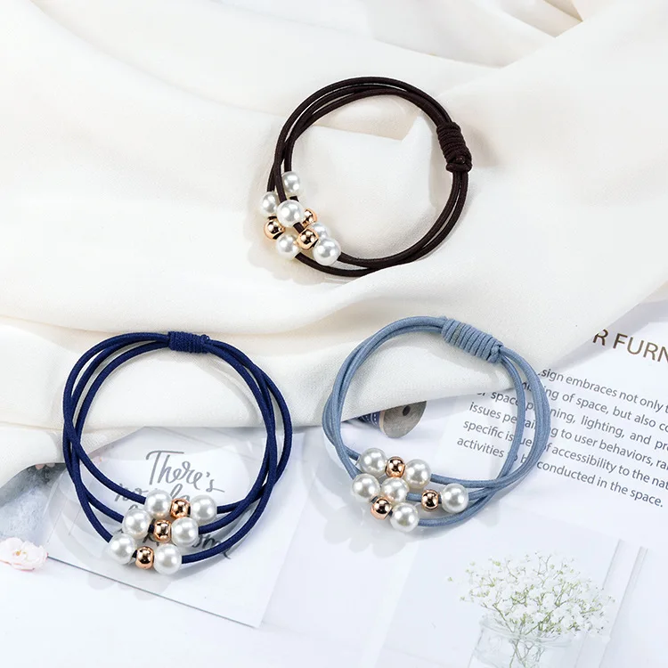 1 шт. аксессуары для волос жемчуг эластичные резинки кольцо головной убор девушка
