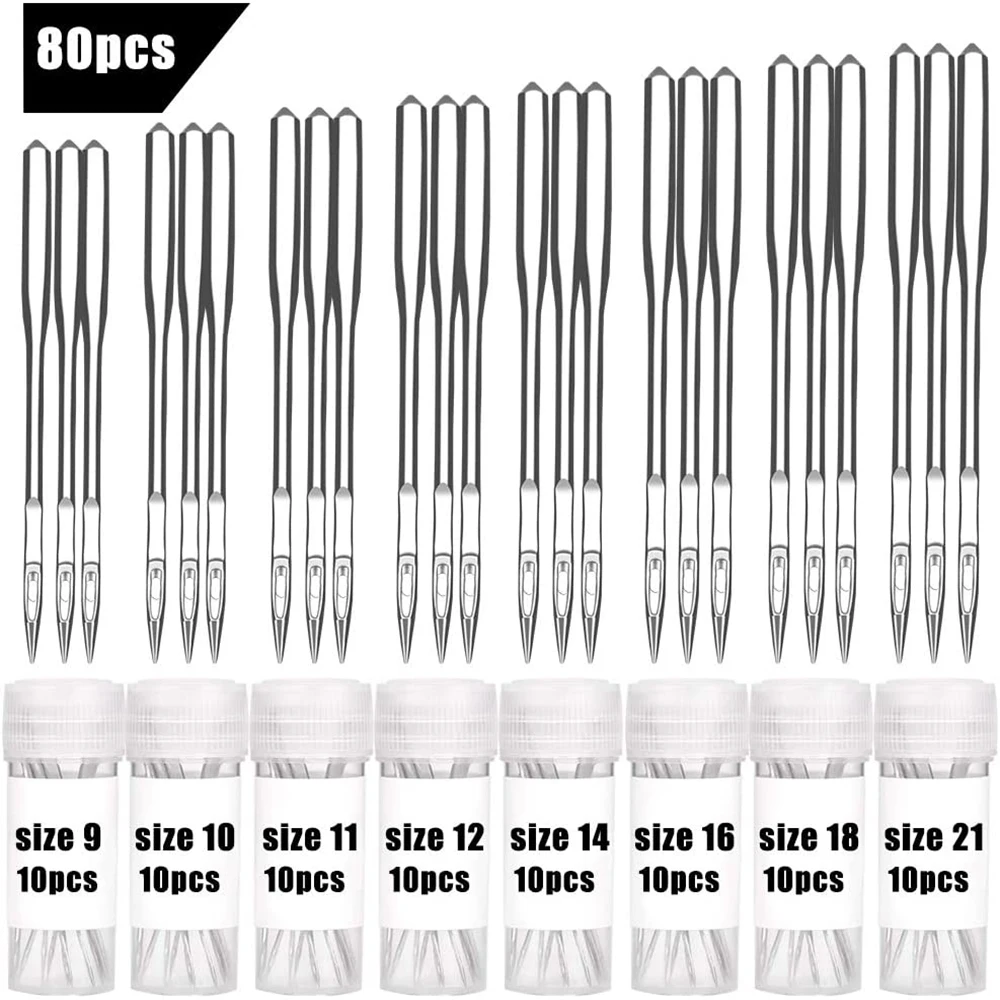 

LMDZ 80 Count Sewing Machine Needles - 8 Sizes Sewing Machine Needles Universal Regular Point for Singer, Brother, Janome