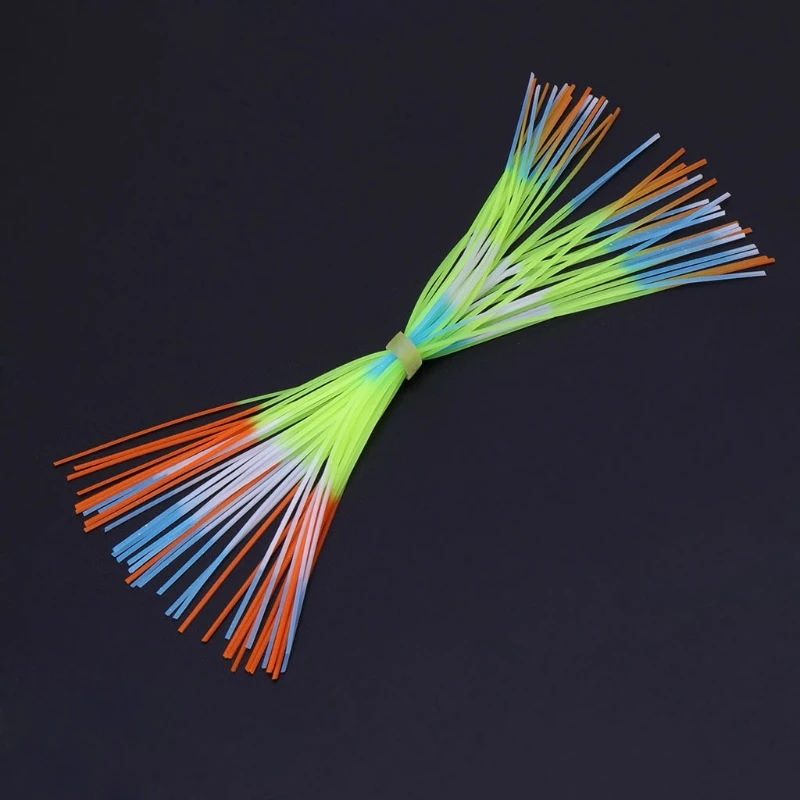 

40 Pcs/Strands Fishing Skirts Silicone Rubber Jig Squid Lure Spinner Bait Thread