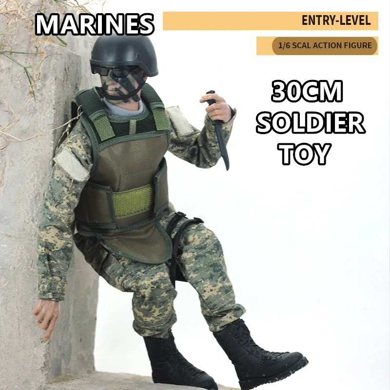 1:6 12 Inch 30cm Marines Realistic Soldier doll Military Model Collection Gift Toy Tool | Игрушки и хобби