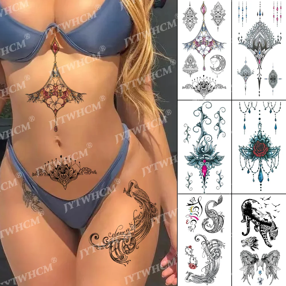 

Jewelry Temporary Tattoos Waterproof Stickers For Women Body Art Painting Arm Tattoo Sticker Realistic Fake Rose Tattoo Sleeves