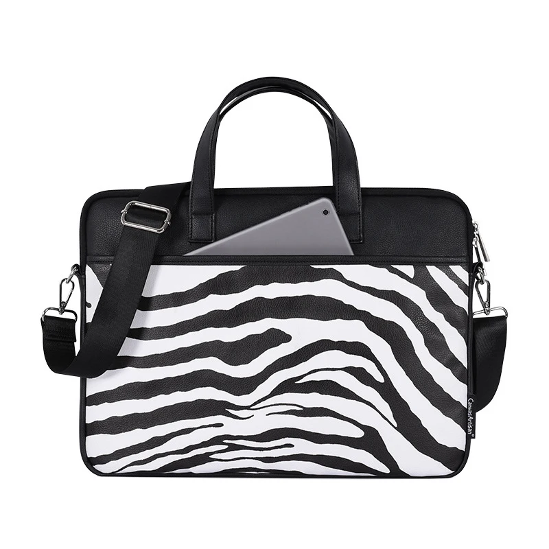 

Fashion Laptop Sleeve Bag Zebra Pattern 13 14 15 Inch Casual Laptop Briefcase Shoulder Bag for MacBook Air Pro Huawei Xiaomi New