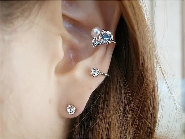 Женские серьги кисточки с Луной и звездами 3 шт.|Серьги-гвоздики| |