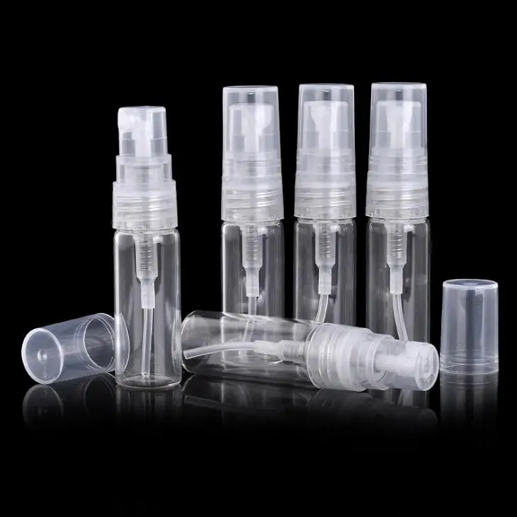 

Mini Clear 2ml 5/8Dram Atomizer Vial Glass bottle Spray Refillable Perfume Empty Sample Bottle LX1917
