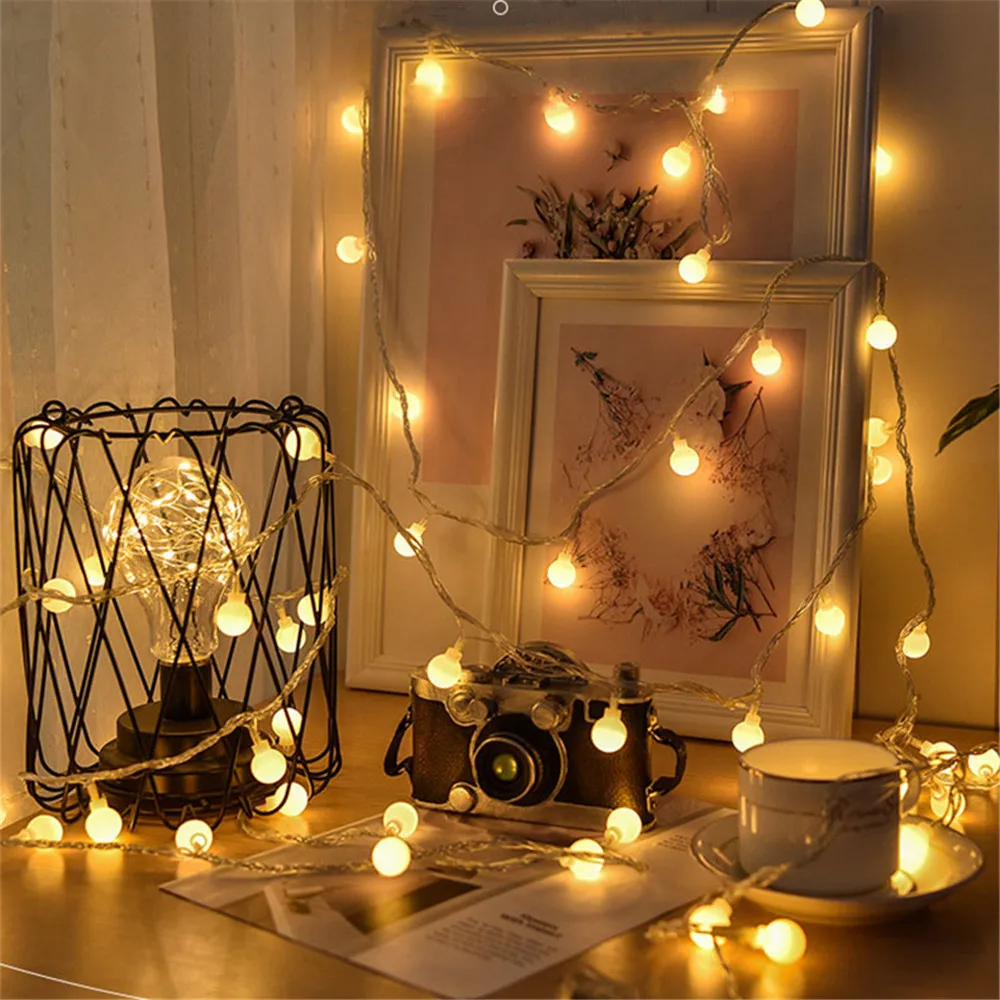 Светодиодные ленты 10 м с USB 100 круглые лампочки теплсветильник свет романтическая