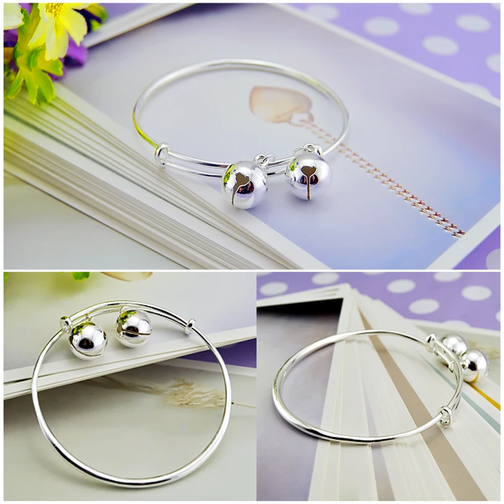 925 Sterling Silver Bracelet Female Simple Bell Pendant Design Solid Women's Popular Hewelry Birthday Gift | Украшения и