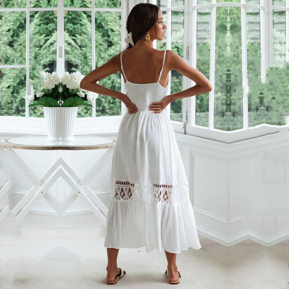 Хлопковое лоскутное кружевное пляжное платье длинная Пляжная накидка Vestido