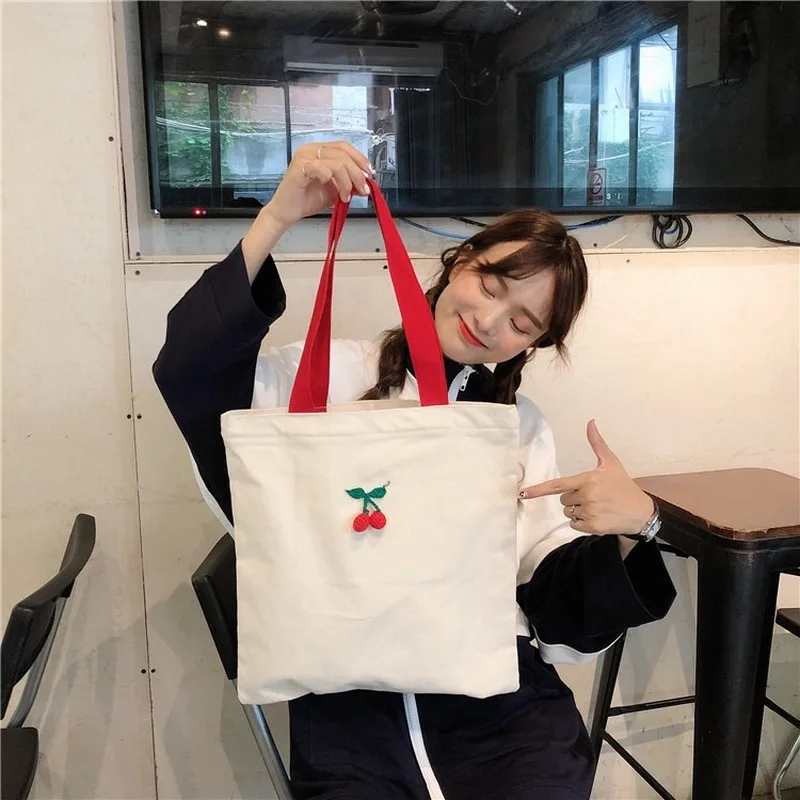

Japanese cute soft sister cherry summer shoulder bag zipper student bag girl cute bag women messenger bags