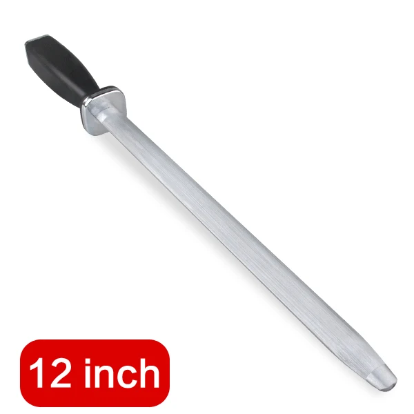 12 inch Carbon steel 1 шт. " /8"/1" /12" точилка для ножей точильный керамический стержень ABS Ручка хонинговая точилка для ножей точильный стальной мусат - Цвет: 12 inch Carbon steel