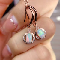 natural multicolor fire opal drop earrings natural gemstone october birthstone earrings 925 sterling silver jewelry for gift