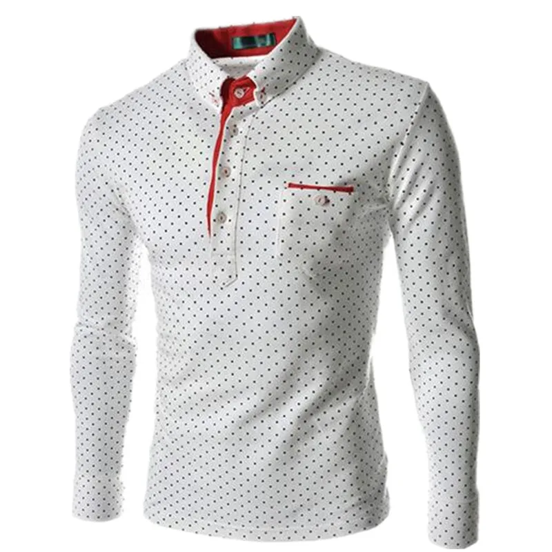 Мужские рубашки поло новинка 2019 осенняя мужская модная рубашка в горошек с