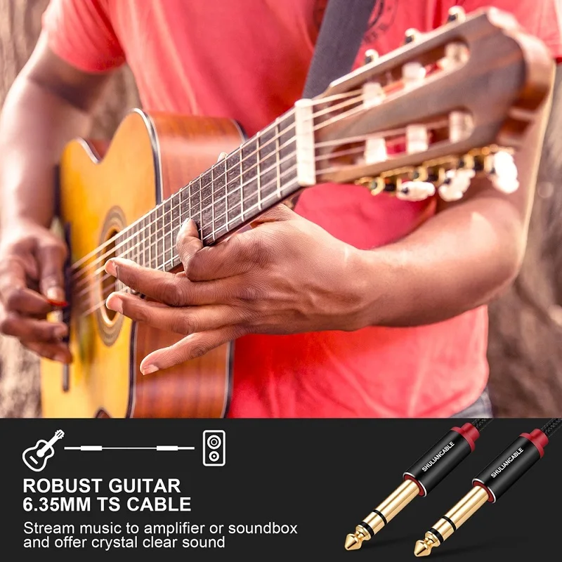 shuliancable gitarre instrument kabel 635mm 14 trs stereo audio kabel für elektrische gitarre mandoline bass verstärker free global