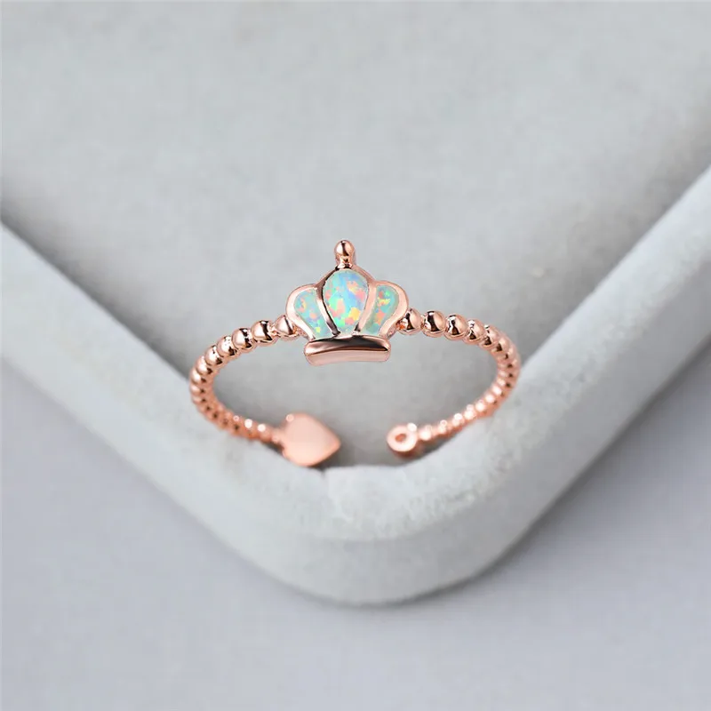 Милые женские обручальные кольца с голубым опалом очаровательные Регулируемые