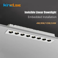 recessed strip ceiling lamp led linear downlight living room embedded invisible long strip spotlight grille light 4w 8w 12w 24w