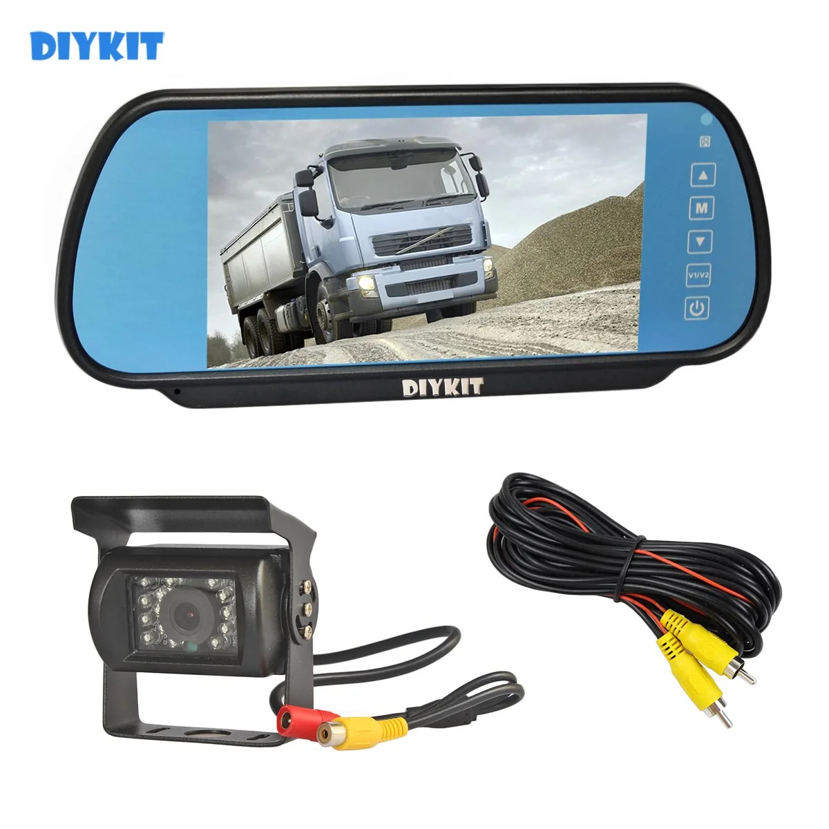 DIYKIT проводной 7 дюймовый зеркальный монитор автомобильный водонепроницаемый ИК