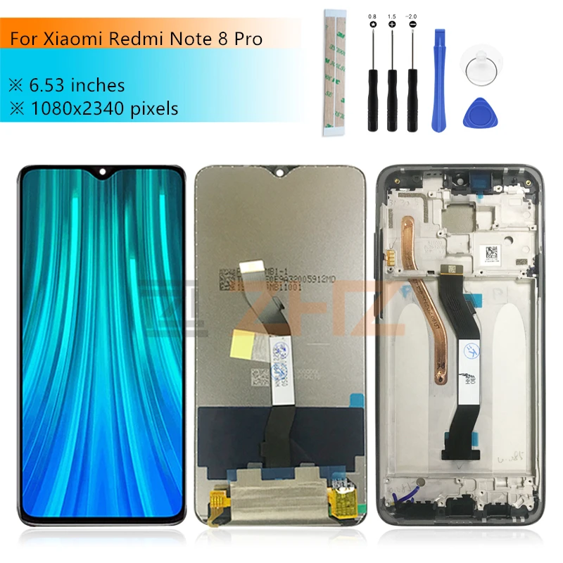 ЖК дисплей для Xiaomi Redmi note 8 Pro сенсорный экран с дигитайзером в сборе и рамкой note8 pro